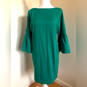 Banana Republic Green Womens Dress with Flounce Sleeve